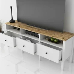 Best Hanah Home TV-bænk Doha Hvid træstruktur