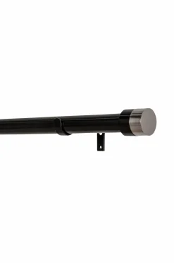 Hasta Gardinstangssæt Edith 160-300 cm Sort/sort nikkel