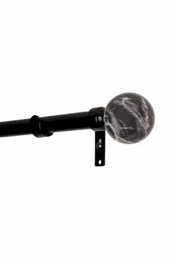 Discount Hasta Gardinstangssæt Ofelia 110-200 cm Sort/sort marmor