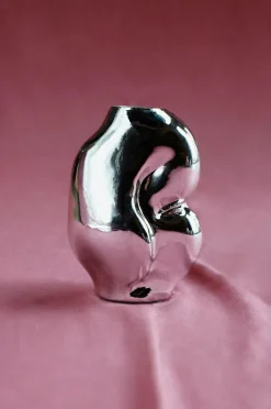 New HKliving Gleam Glass lille vase krom