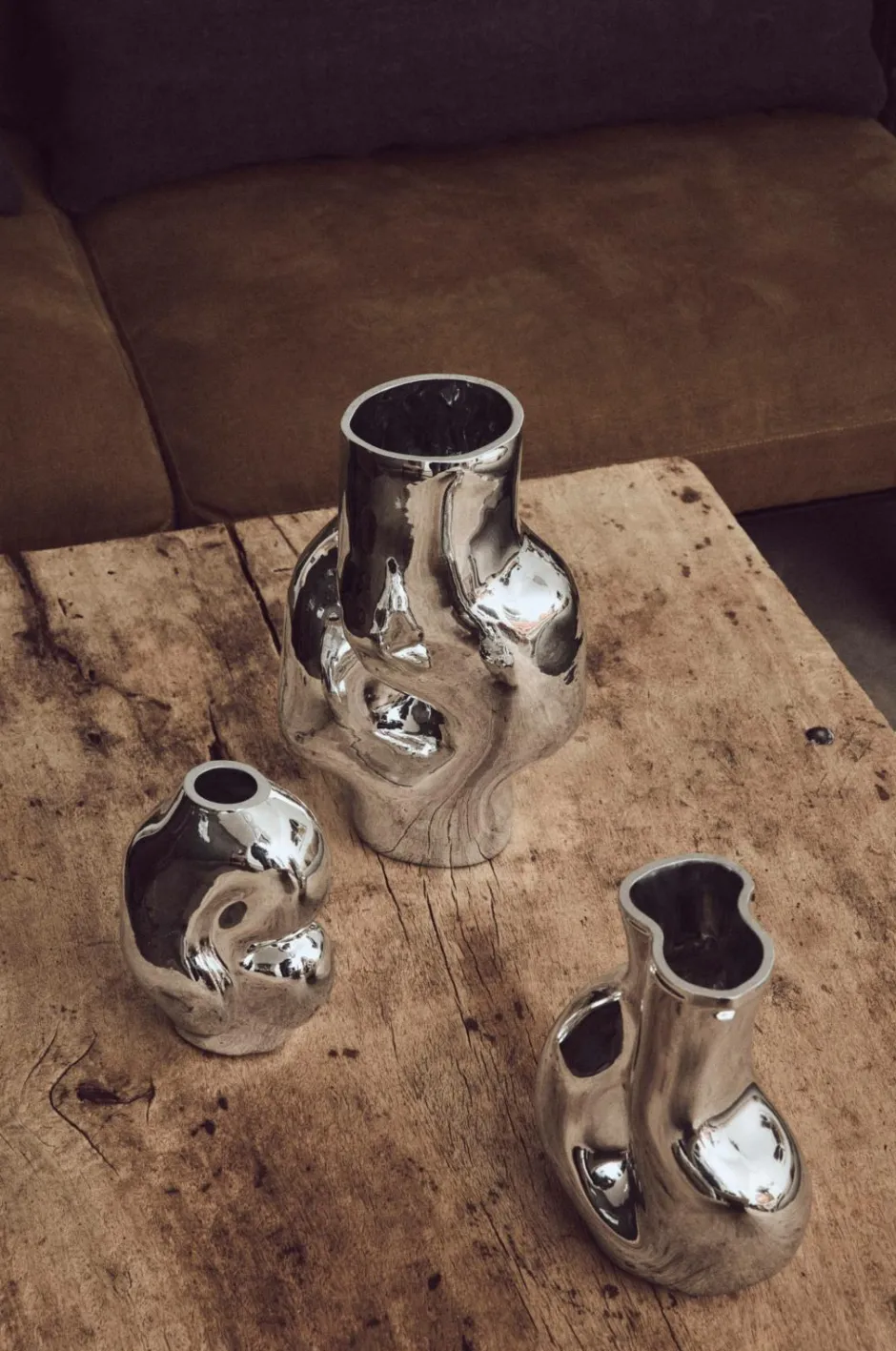 Hot HKliving Gleam Glass høj vase krom