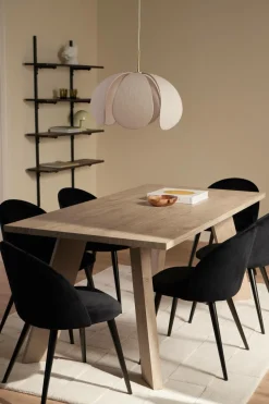 Hot &Home Country spisegruppe med 1 bord + 6 stole Hvidlakeret bord / sorte stole