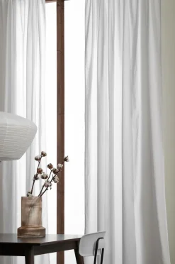 &Home Gardin med løbegang i bomuldsvoile 2-pak Hvid