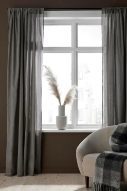 New &Home Gardin med løbegang i bomuldsvoile 2-pak Grå