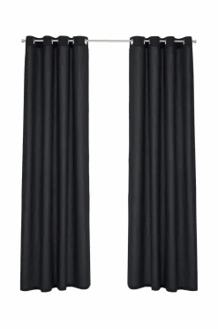 Discount &Home Gardin med ringe i halvpanama 2-pak Sort