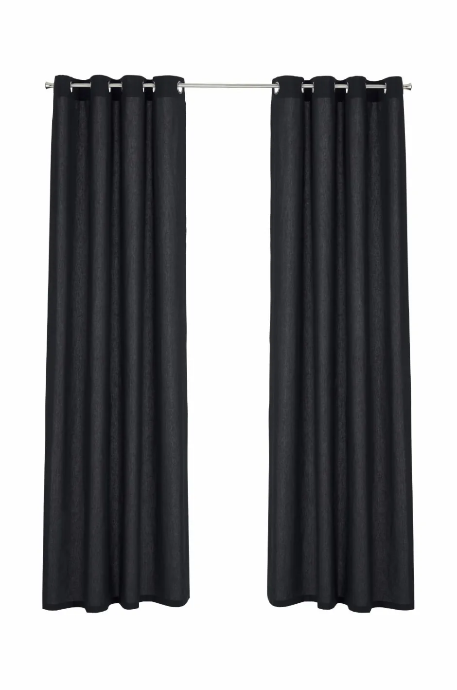 Discount &Home Gardin med ringe i halvpanama 2-pak Sort