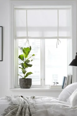 Online &Home Roll up-gardin af halvpanama Hvid