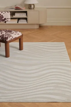 Sale &Home Tæppe Pansy Swirl Benhvid