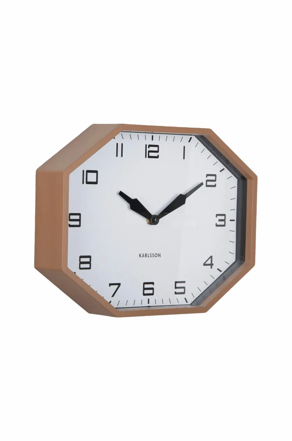 Best Karlsson Vægur Modern Factory Octagon Mokka brun og sort