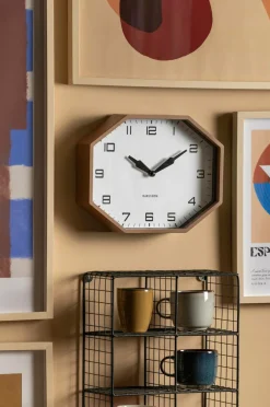 Best Karlsson Vægur Modern Factory Octagon Mokka brun og sort