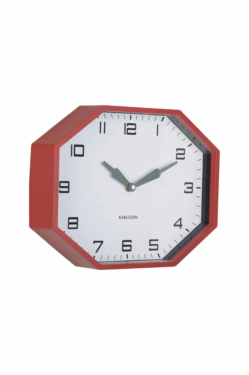 Best Karlsson Vægur Modern Factory Octagon Okkerrød og junglegrøn