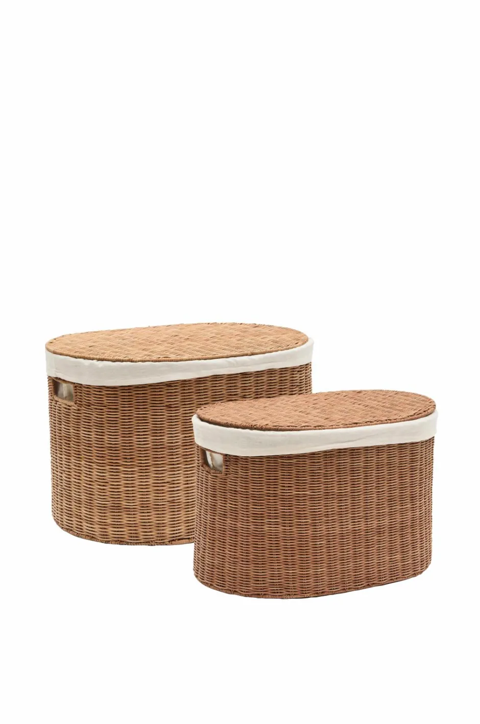 Best Kave Home Indali sæt med 2 rattan-kurve, Ø 50 cm / Ø 55 cm Brun