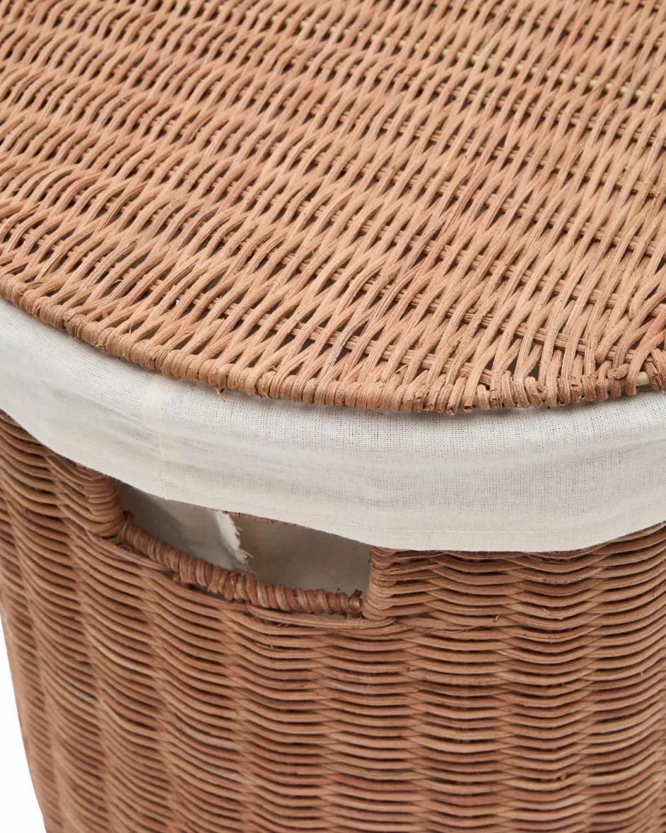 Best Kave Home Indali sæt med 2 rattan-kurve, Ø 50 cm / Ø 55 cm Brun