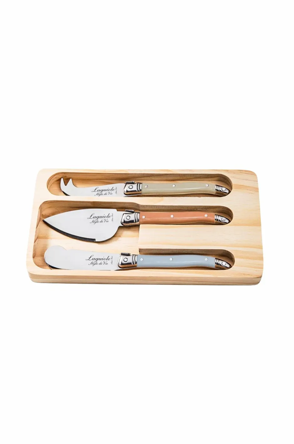Best Laguiole Style de Vie Osteknive Set 3 Perle/brun/grå