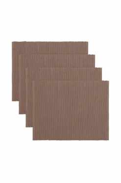 Online Linum Dækkeserviet Uni 4-pak Dark Mole Brown