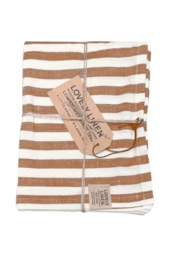 Online Lovely Linen Bordløber Misty i vasket hør Almond Edge