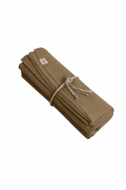 Discount Lovely Linen Dug Classic Rund i strygerullet hør Nougat