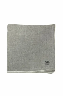 Discount Lovely Linen Køkkenhåndklæde Grace i vasket hør Natural Beige &amp; Blue
