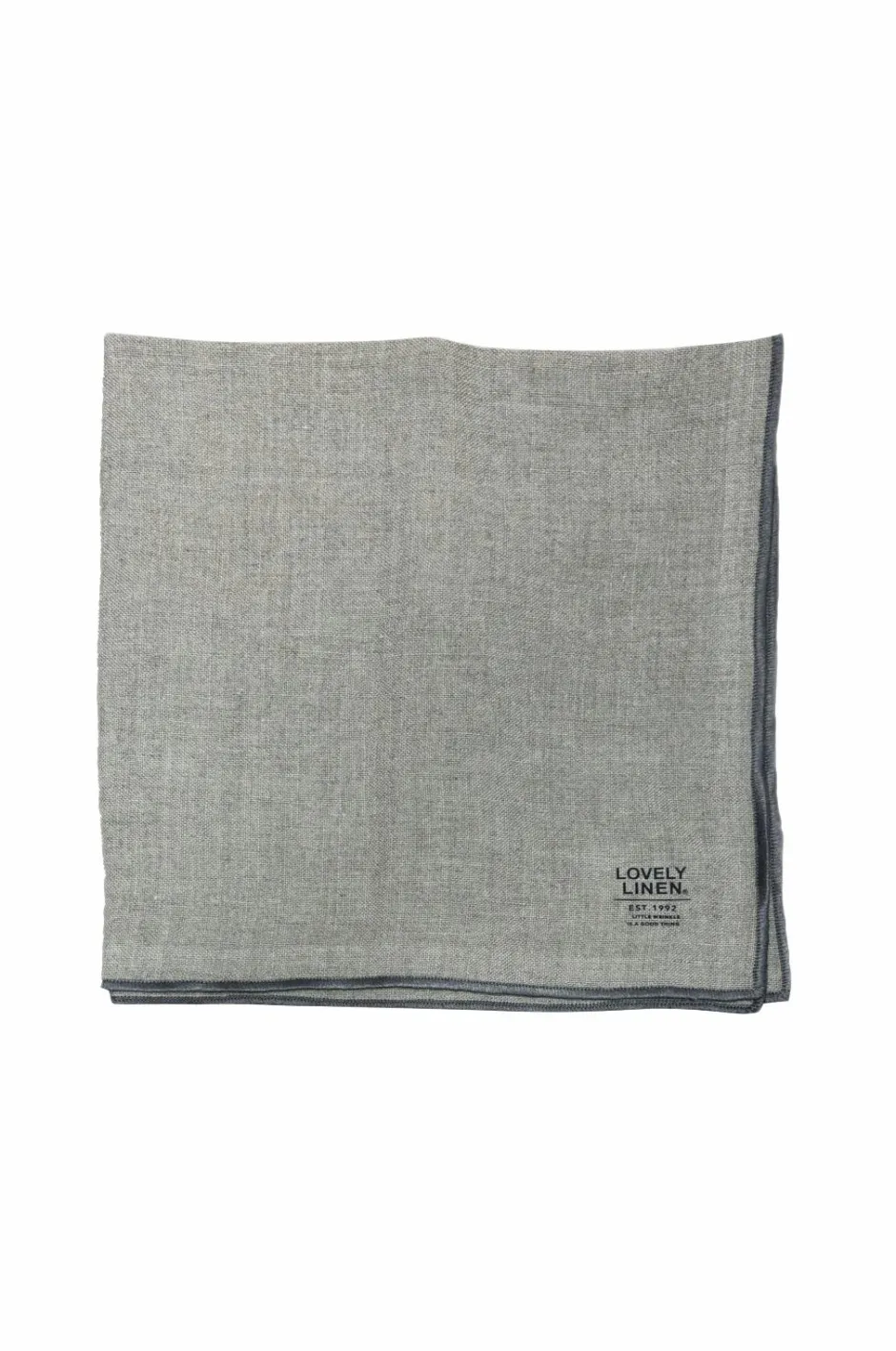 Discount Lovely Linen Køkkenhåndklæde Grace i vasket hør Natural Beige & Dark Grey
