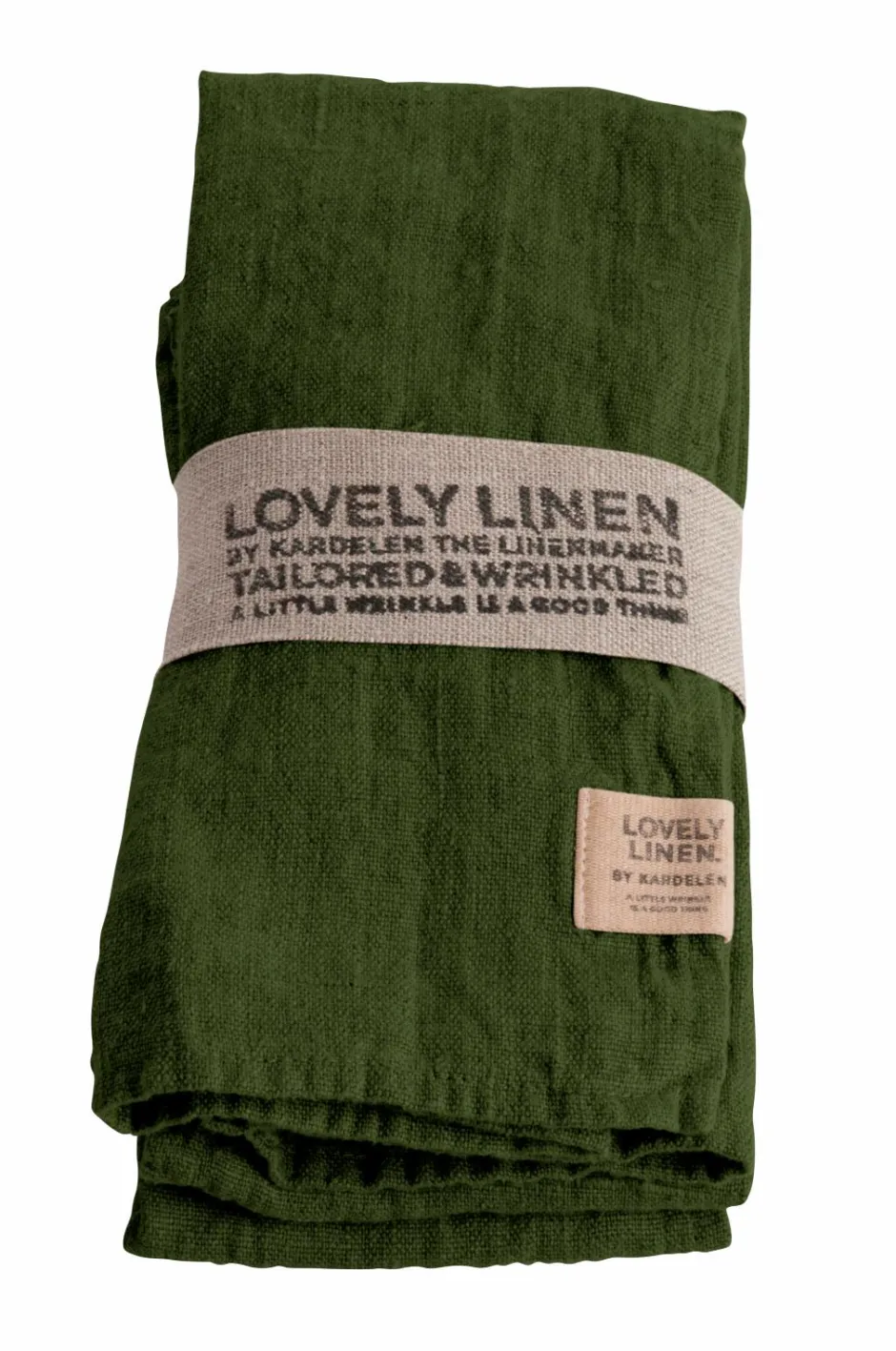 Clearance Lovely Linen Serviet Lovely i vasket hør, 4-pak Jeep green