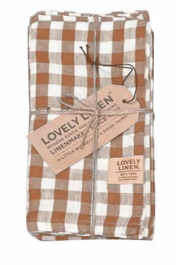 Online Lovely Linen Serviet Misty i vasket hør (4-pak) Almond Square