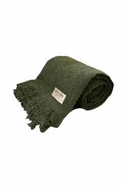 Online Lovely Linen Tæppe Curly i bouclé Jeep Green