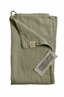 Clearance Lovely Linen Viskestykke Lovely i vasket hør Avocado