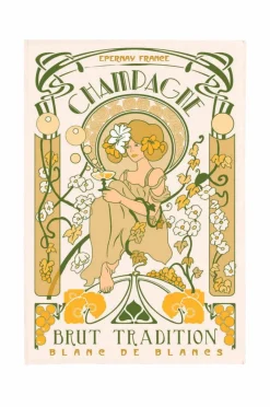 Best Maison Vivaraise Køkkenhåndklæde Champagne Art Deco 48 X 72 Gul