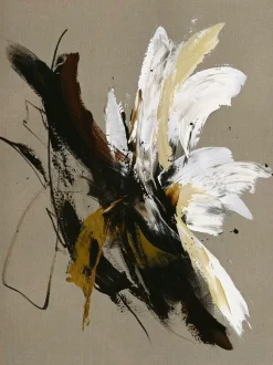 New Malerifabrikken Hørmaleri / Explosive / 90x120 Cm / egetræsramme Beige