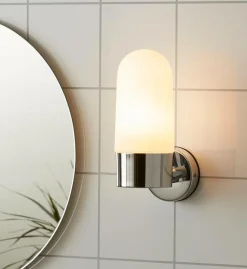 Outlet Markslöjd Væglampe ZEN, krom Krom/hvid