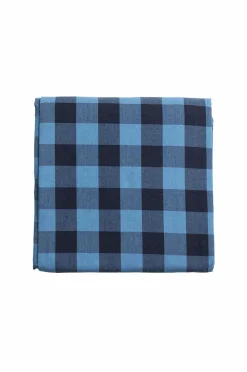 Clearance Midnatt Sengetæppe Gingham Blue