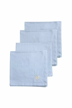 Online Midnatt Serviet sæt Daisy 4 stk Light Blue