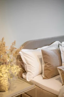 Discount Mille Notti Sengegavl Bianca Velour Beige