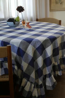 Online Mimou Dug med flæse Check Blue/Black