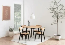 Best NORDFORM Roxby spisebordssæt med bord og 4 stole, 105x105x76 cm eg 40885 / sort