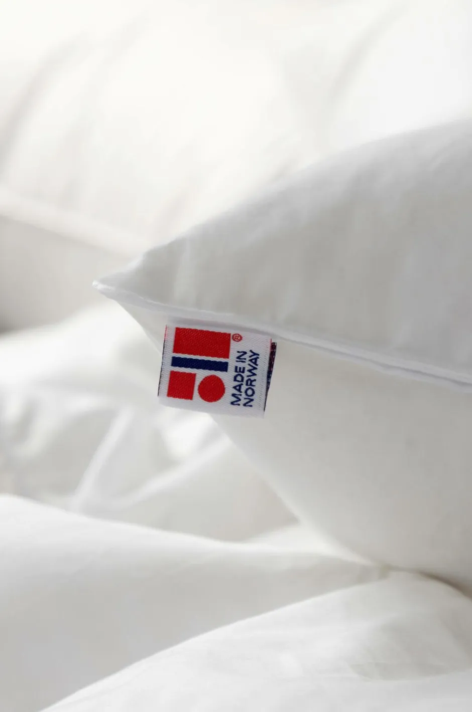 Discount Norsk Dun Pude 100 % andedun Lav Hvid