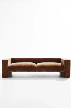 Pastill Alan sofa 3pers Mokkabrun fløjl
