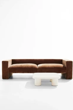 Pastill Alan sofa 3pers Mokkabrun fløjl