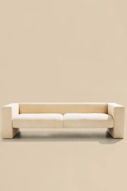 Discount Pastill Alan sofa 3pers Beige fløjl