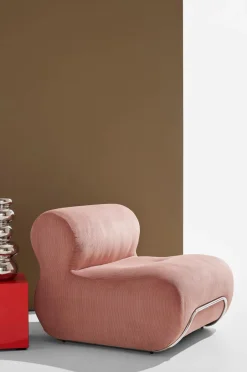 Discount Pastill Archie lænestol Pink fløjlsbukser