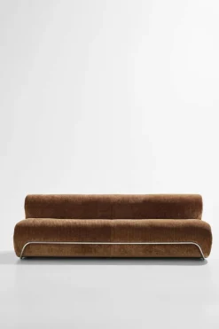 Pastill Archie 3-personers sofa Mokkabrun fløjl