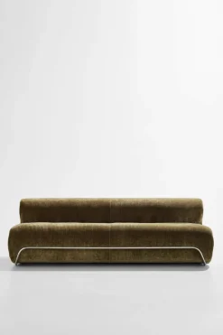 Pastill Archie 3-personers sofa Grøn fløjl