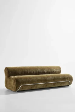 Pastill Archie 3-personers sofa Grøn fløjl
