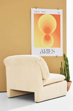 Sale Pastill Arlo lænestol Beige fløjl