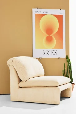 Sale Pastill Arlo lænestol Beige fløjl