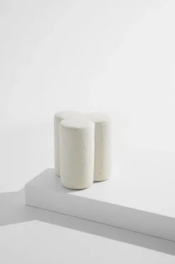 Best Pastill Bodhi puf i bouclé ø 40 cm Hvid