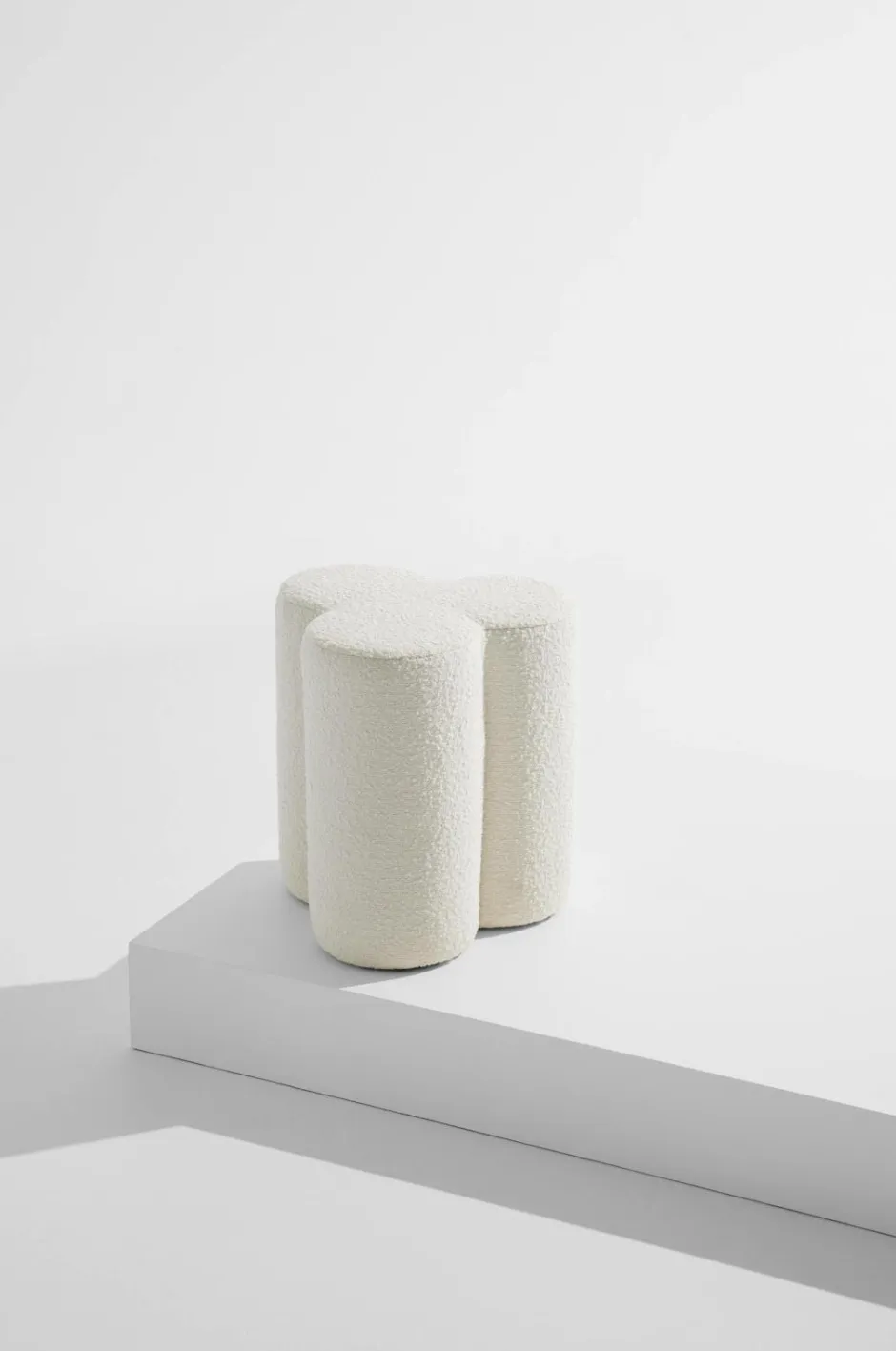 Best Pastill Bodhi puf i bouclé ø 40 cm Hvid