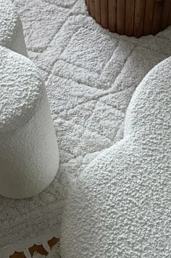 Hot Pastill Bodhi puf i bouclé ø 70 cm Hvid