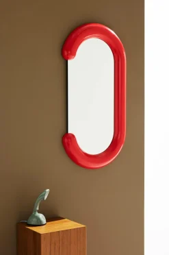 Outlet Pastill Fred spejl 95x50 cm Rød