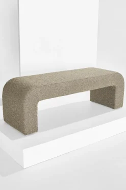 Outlet Pastill Odette bænk i bouclé 120x41 cm Mocca